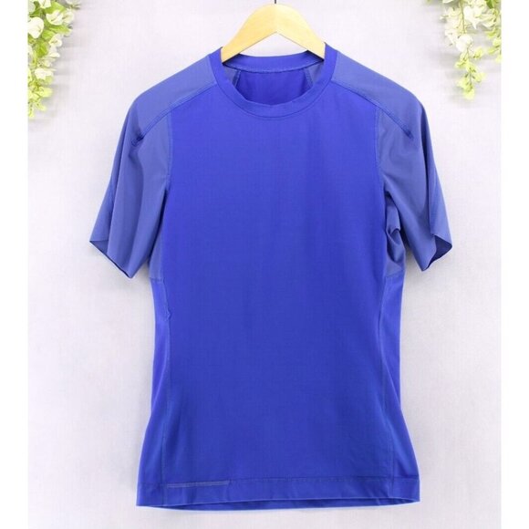 Lululemon Men's Repetition Short Sleeve Smooth Lux Shirt Harbor Blue Sz S - Picture 1 of 6